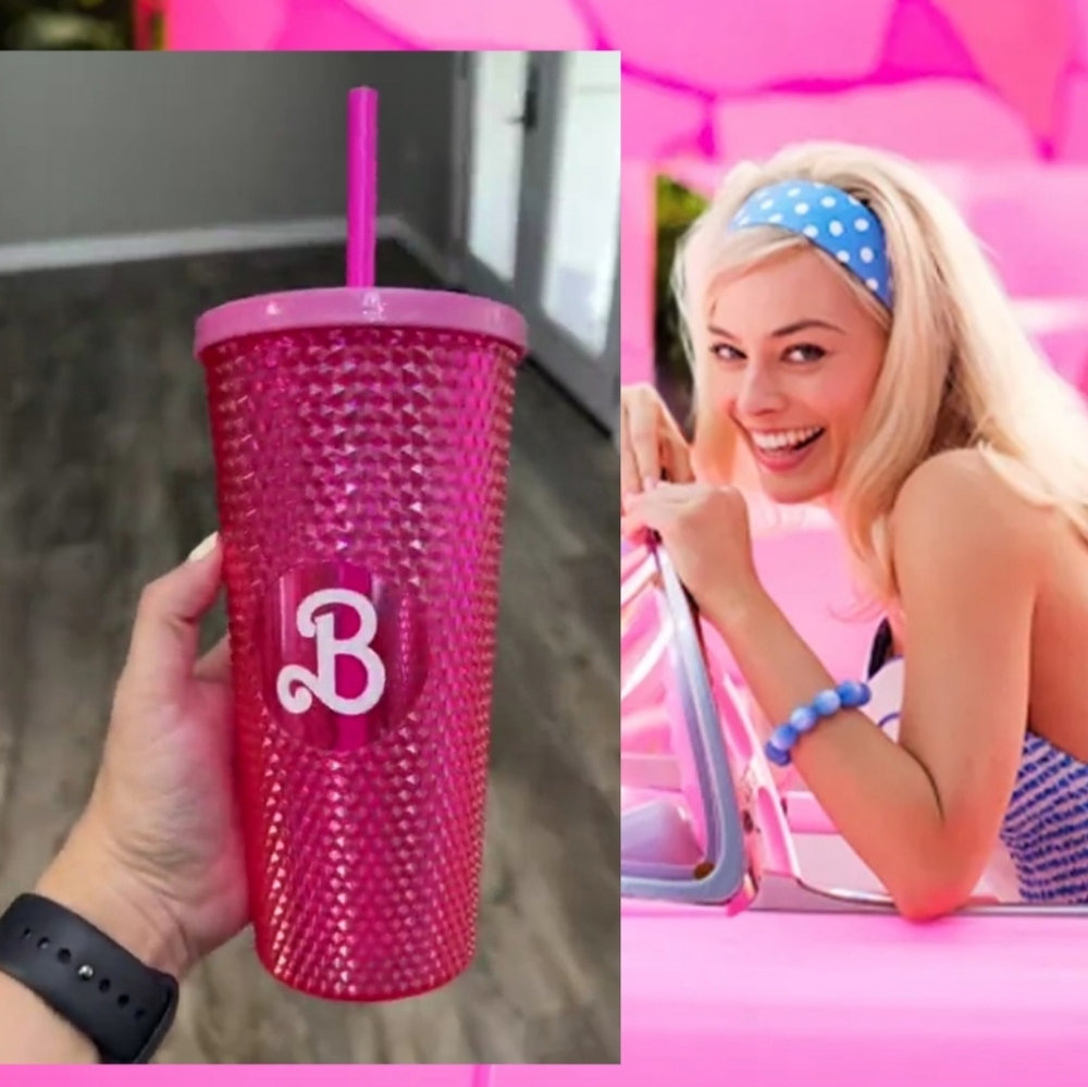 BARBIE CINEMARK LIMITED EDITION STUDDED PINK TUMBLER